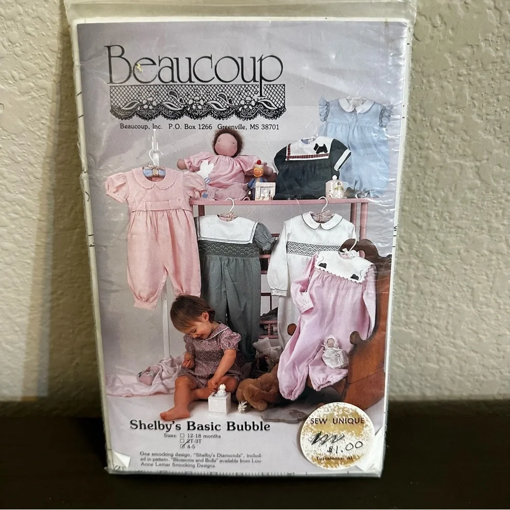 Vintage Sewing Pattern Beacoup Shelby’s Basic Bubble Jumper Toddler Size 4-5